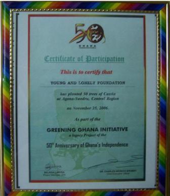YLF Award Certificate